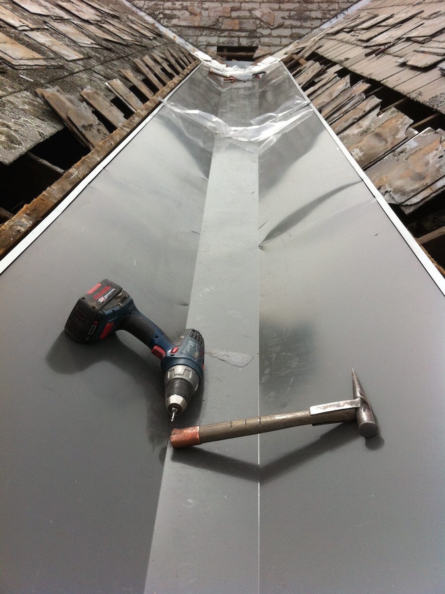 box gutter replacement slate roof